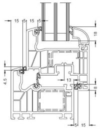 Technische Zeichnung Schüco Corona Si 82 /Thermo 6