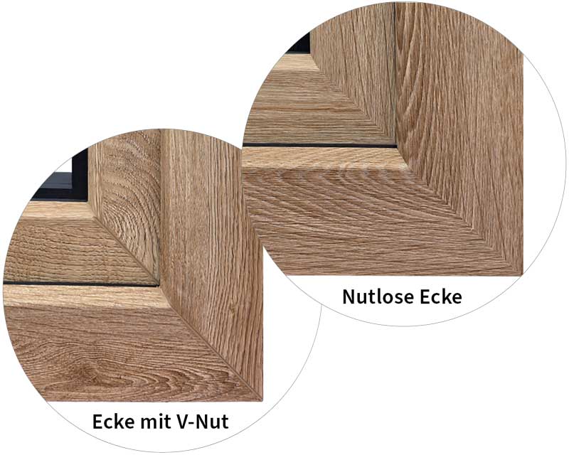 Vergleich V-Nut mit nutloser Ecke
