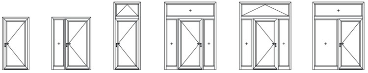 Einflügelige Tür-Elemente aus Aluminium heroal D 72