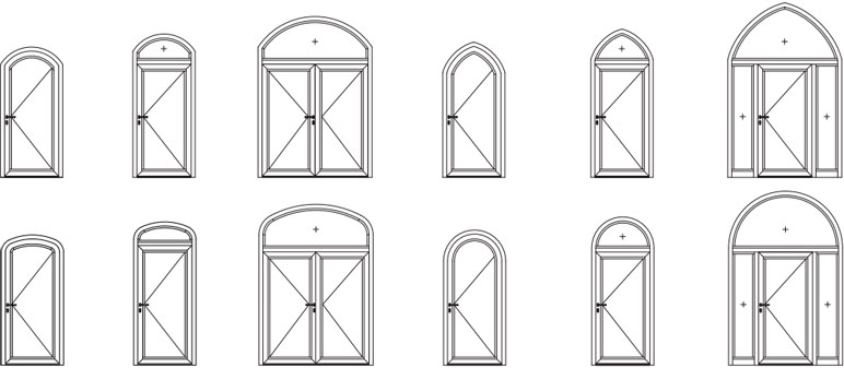 Formelemente für Alu-Türen heroal D 72, ein- und zweiflügelig