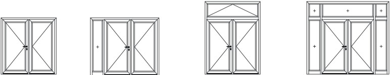 Zweiflügelige Aluminium-Tür-Elemente heroal D 72