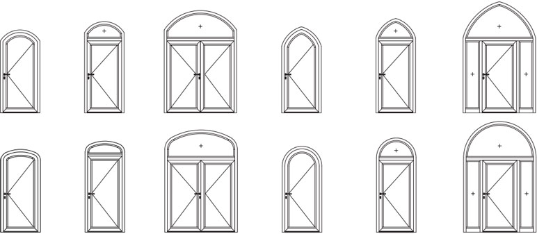 Formelemente für Alu-Türen heroal D 72, ein- und zweiflügelig
